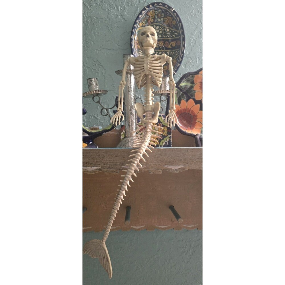 Mermaid Skeleton Poseable Halloween Nautical Beach Prop Creepy Fun